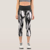 Leggings Capri Abstrait noir et blanc (Recto)