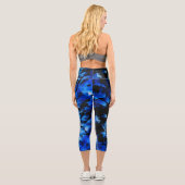 Leggings Capri Abstrait noir et bleu (Verso)
