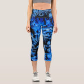 Leggings Capri Abstrait noir et bleu (Recto)