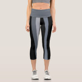 Leggings Capri Abstrait noir et bleu (Recto)