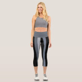 Leggings Capri Abstrait noir et bleu (Recto)