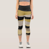 Leggings Capri abstrait noir et or (Recto)