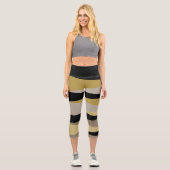 Leggings Capri abstrait noir et or (Recto)