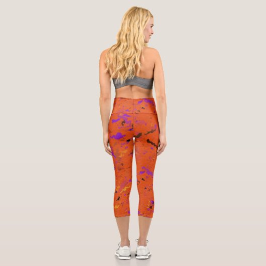 Leggings Capri Abstrait orange (Verso)