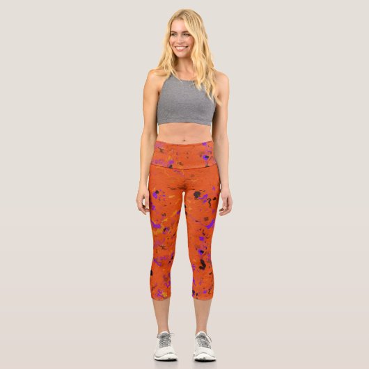 Leggings Capri Abstrait orange (Recto)