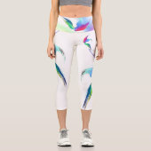Leggings Capri Abstrait Peinture à papillon arc-en-ciel (Recto)