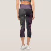 Leggings Capri Abstrait Purpur moderne Khaki Gris Fleur fractale  (Verso)