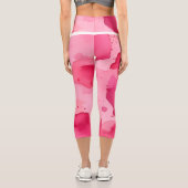 Leggings Capri Abstrait rose sur rose (Verso)