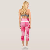 Leggings Capri Abstrait rose sur rose (Verso)
