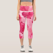 Leggings Capri Abstrait rose sur rose (Recto)