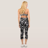 Leggings Capri Abstrait Terrazzo Mosaic Motif noir et blanc (Verso)