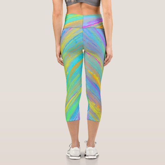 Leggings Capri Abstrait Tropical Summer Fun (Verso)