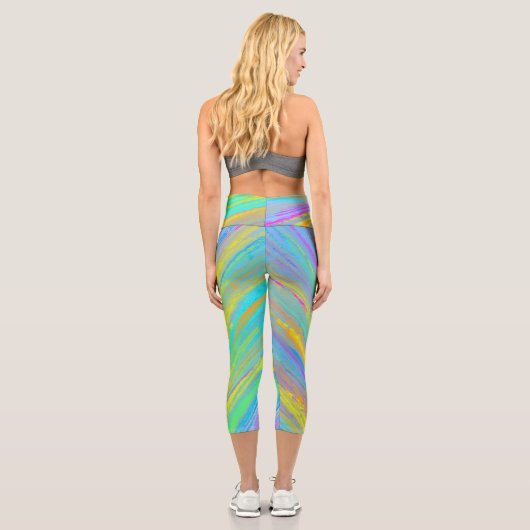 Leggings Capri Abstrait Tropical Summer Fun (Verso)