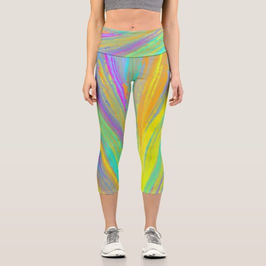 Leggings Capri Abstrait Tropical Summer Fun (Recto)