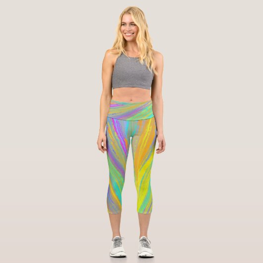 Leggings Capri Abstrait Tropical Summer Fun (Recto)