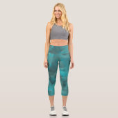 Leggings Capri Abstrait turquoise (Recto)