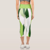 Leggings Capri Abstrait vert et blanc (Verso)