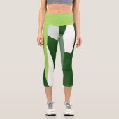 Leggings Capri Abstrait vert et blanc (Recto)