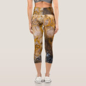Leggings Capri Abstraite bronze texture de roche minérale blanche (Verso)