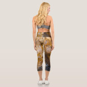 Leggings Capri Abstraite bronze texture de roche minérale blanche (Verso)