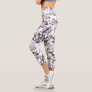 Leggings Capri Abstraite brosse à éclat moderne style fashionab