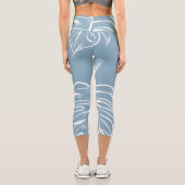 Leggings Capri Abstraite Feuille Tropicale : Verdure transparente (Verso)