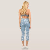 Leggings Capri Abstraite Feuille Tropicale : Verdure transparente (Verso)