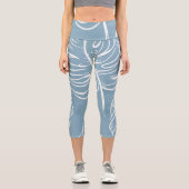 Leggings Capri Abstraite Feuille Tropicale : Verdure transparente (Recto)
