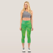 Leggings Capri Acceptation | Médaillons de saumons jaunes bleus (Recto)