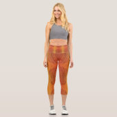 Leggings Capri Acceptation | Médaillons de saumons rouges orange  (Recto)