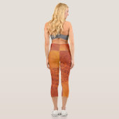 Leggings Capri Acceptation | Médaillons de saumons rouges orange  (Verso)
