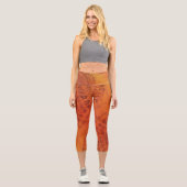 Leggings Capri Acceptation | Médaillons de saumons rouges orange  (Recto)