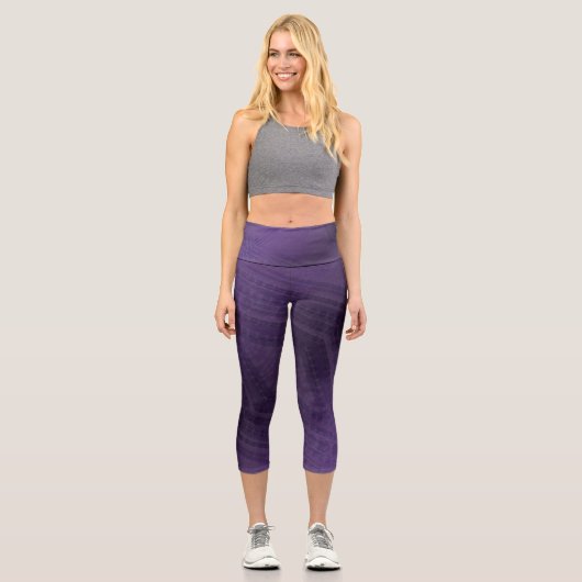 Leggings Capri Acceptation | Motif Boho violet écectique (Recto)