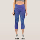 Leggings Capri Acceptation | Motif de Blue Indigo Violet Shibori (Recto)