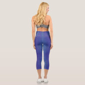 Leggings Capri Acceptation | Motif de Blue Indigo Violet Shibori (Verso)