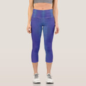Leggings Capri Acceptation | Motif de Blue Indigo Violet Shibori (Recto)