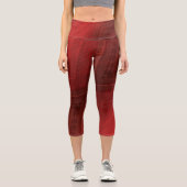 Leggings Capri Acceptation | Motif de Boho Eclectique Rouge (Recto)