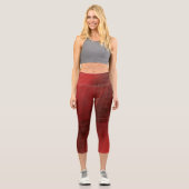 Leggings Capri Acceptation | Motif de Boho Eclectique Rouge (Recto)