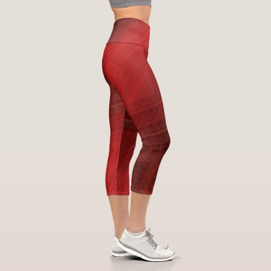 Leggings Capri Acceptation | Motif de Boho Eclectique Rouge (Droite)