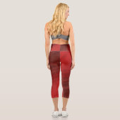 Leggings Capri Acceptation | Motif de Boho Eclectique Rouge (Verso)