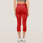 Leggings Capri acide d'araignée halloween rouge (Verso)