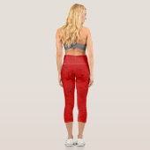 Leggings Capri acide d'araignée halloween rouge (Verso)
