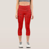 Leggings Capri acide d'araignée halloween rouge (Recto)