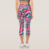 Leggings Capri Acide Psychédélique Arrière - plan sans Seamless F (Verso)