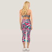 Leggings Capri Acide Psychédélique Arrière - plan sans Seamless F (Verso)