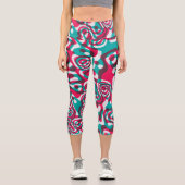 Leggings Capri Acide Psychédélique Arrière - plan sans Seamless F (Recto)