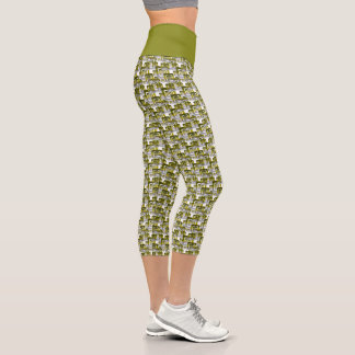 Leggings Capri Activate My Heart Pattern Silver