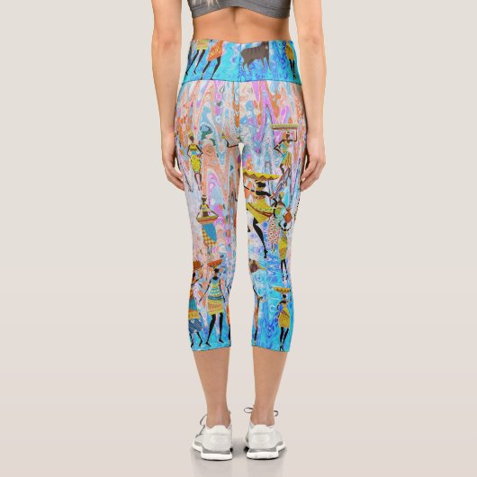 Leggings Capri African Village (Verso)
