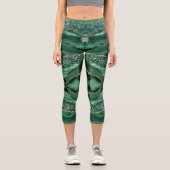 Leggings Capri Agate Green Parties scintillant or Emerald Parties (Recto)