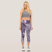 Leggings Capri Agate violette cristallisée | Moody Marbled Stone (Recto)